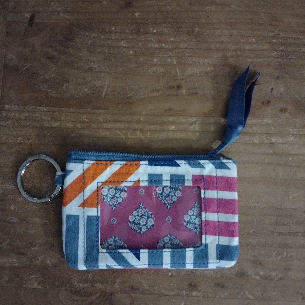 Vera Bradley Pink and Blue Key & Card Holder